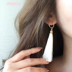 数量限定販売！ 18Kcoating Tassel Gold  Crystal  Pierce 2枚目の画像