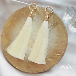 数量限定販売！ 18Kcoating Tassel Gold  Crystal  Pierce 3枚目の画像