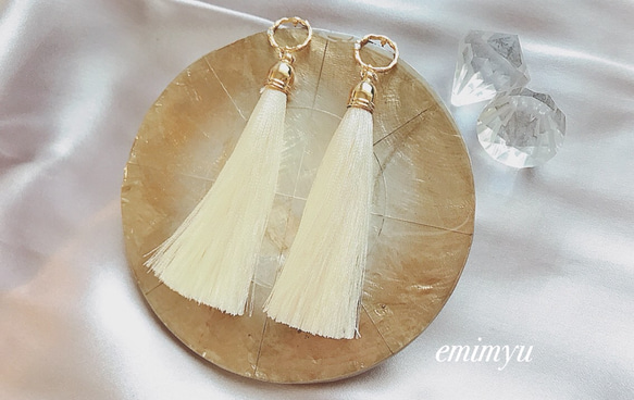 数量限定販売！ 18Kcoating Tassel Gold  Crystal  Pierce 3枚目の画像