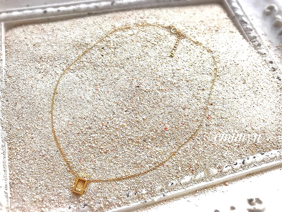 18Kcoating Rectangle&Square Necklace 4枚目の画像