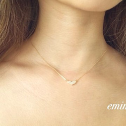 Zirconia  Heart Gold Necklace 1枚目の画像