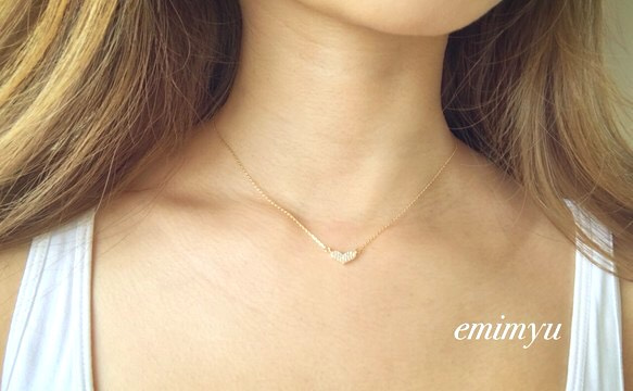 Zirconia  Heart Gold Necklace 1枚目の画像