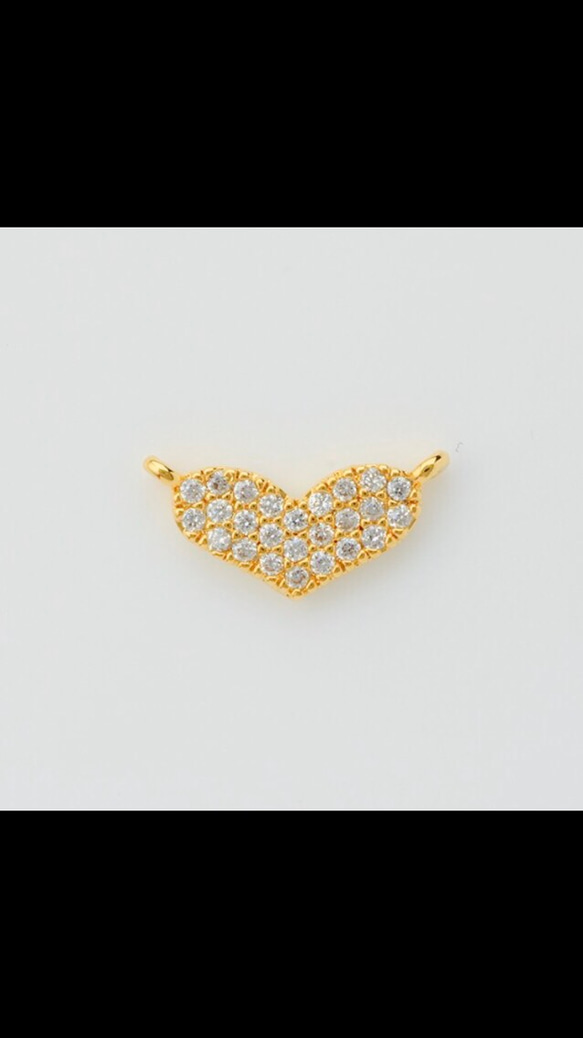 Zirconia  Heart Gold Necklace 4枚目の画像