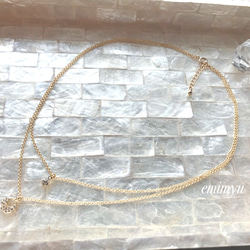 Double Chain Crystal Round Necklace 3枚目の画像
