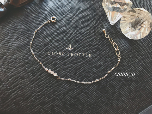 Silver Zirconia Grain Bracelet 3枚目の画像