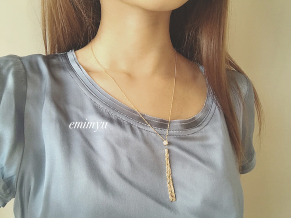 Gold Fringe Long Necklace 1枚目の画像