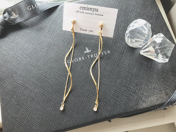 Double Chain&Spiral Earring/Pierce 4枚目の画像