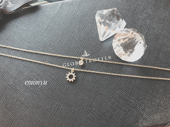 Crystal of Snow Double Chain Necklace 3枚目の画像