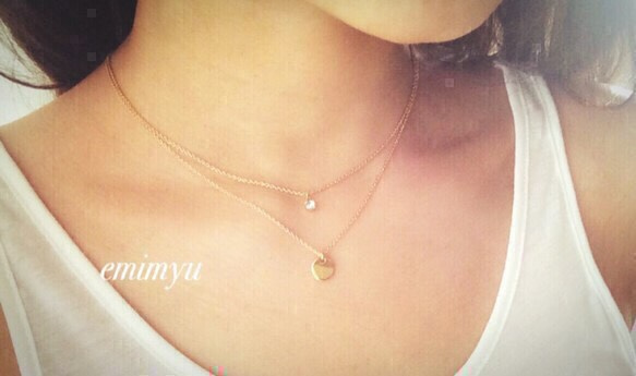 18Kcoating Double Chain  Necklace 1枚目の画像