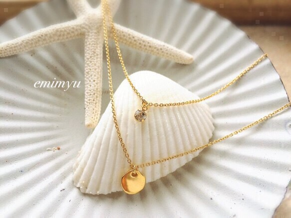 18Kcoating Double Chain  Necklace 2枚目の画像