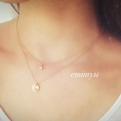 18Kcoating Double Chain  Necklace 4枚目の画像