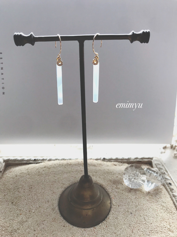 14kgf White Agate Pierce 6枚目の画像