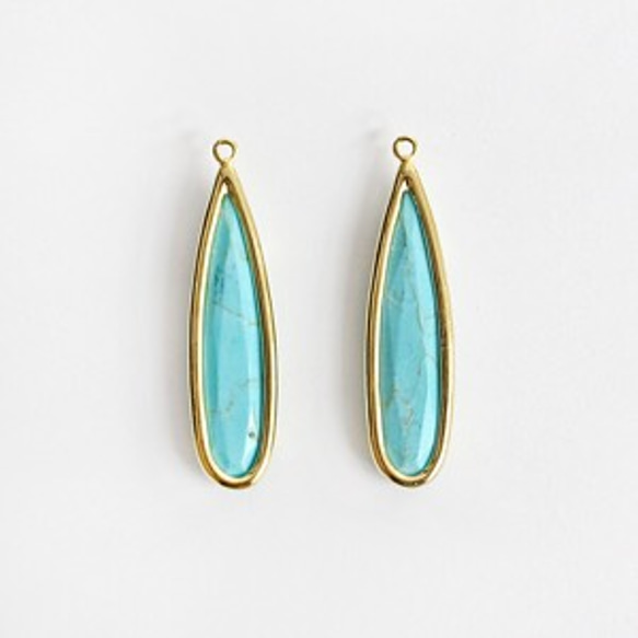 Long Drop Turquoise Hoop Pierce 5枚目の画像