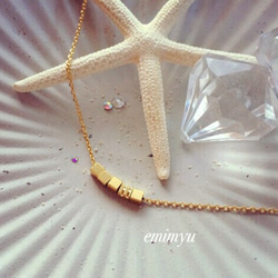 18Kcoating Cube Necklace 2枚目の画像