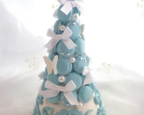 ティファニーブルーマカロンタワー ティファニーブルーのマカロンタワー その他オーダーメイド とら