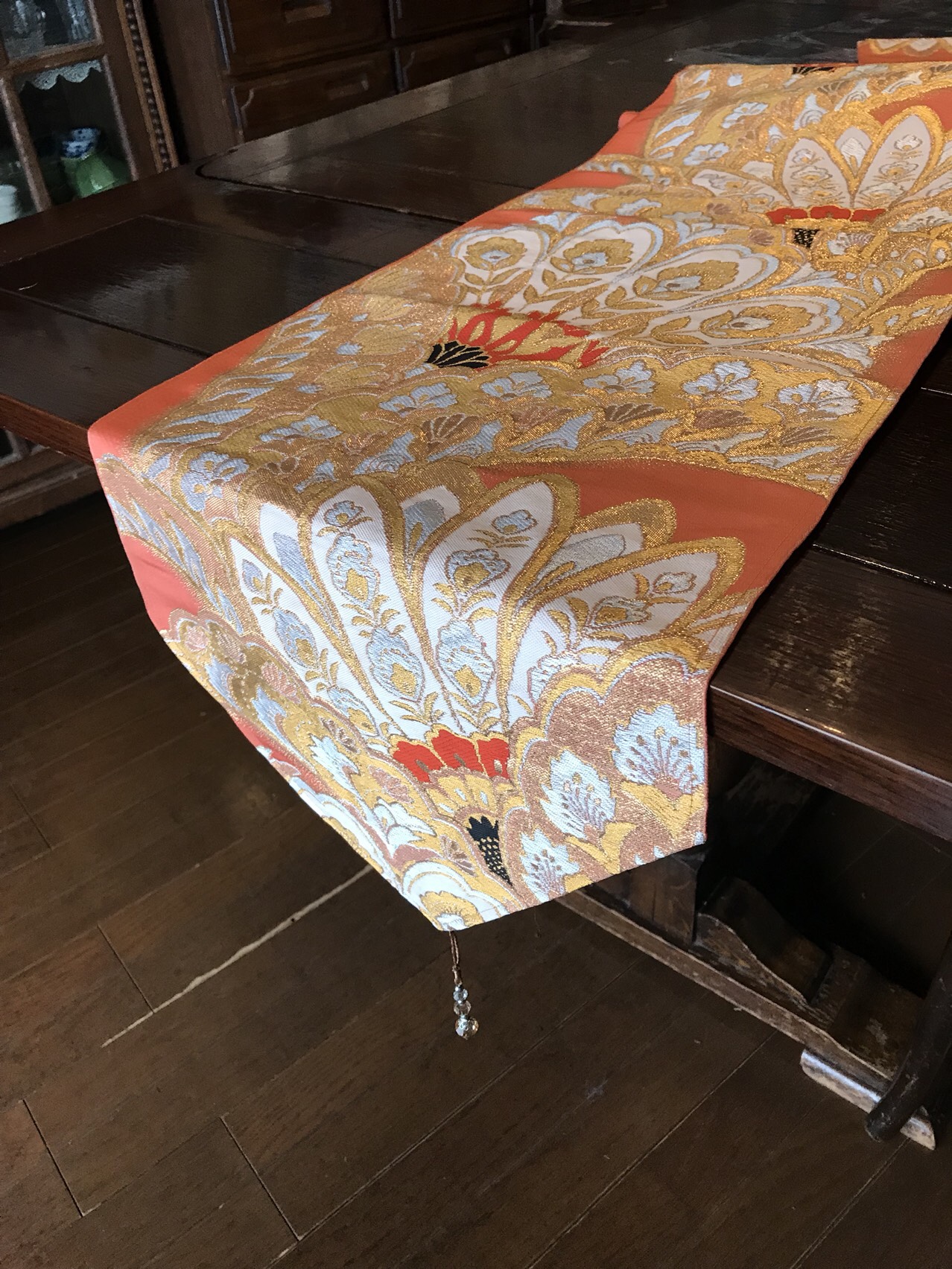 chanoaiA724高級‼️ひな祭り‼️袋帯テーブルランナー2m14cm chanoaiA724高級‼️ひな祭り‼️袋帯テーブルランナー2m14cm A392