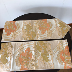 帯リメイク  流水と松と菊のテーブルランナー 5枚目の画像