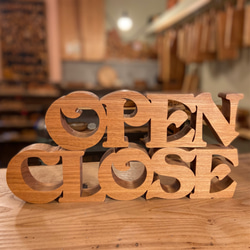 イニシャルウッド Open・close （ショップ・店舗様） 表札・ネーム