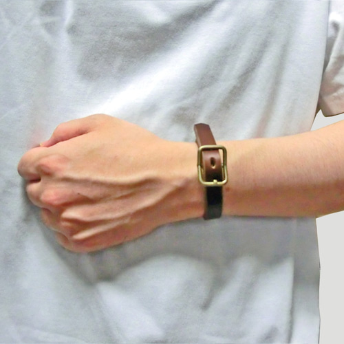 バックル レザーブレスレット ホーウィン社製クロムエクセル