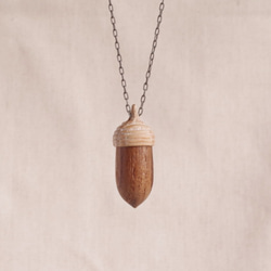 Wood Carving Acorn Pendant: Teak & Ashwood 第5張的照片