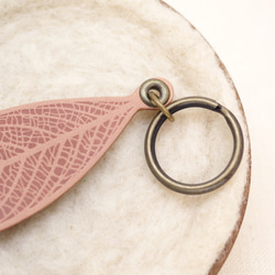 [Unbleached] Leather Leaf Vein Keychain (LK-2) 第2張的照片