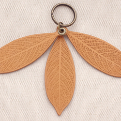 [Camel] Leather Leaf Vein Keychain (LK-5) 第2張的照片