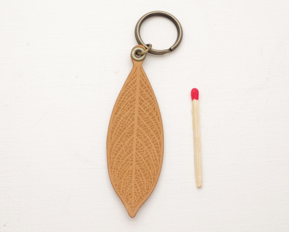 [Camel] Leather Leaf Vein Keychain (LK-5) 第3張的照片