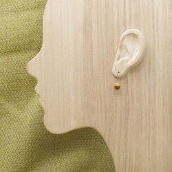 PEA-1 TINY Wooden Acorn Earring   [Magnolia & Maple] 第2張的照片