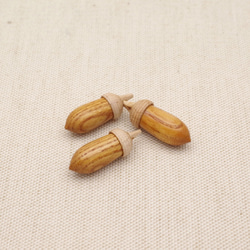 A-16 KEYAKI & Maple - Wood carving acorn 第1張的照片