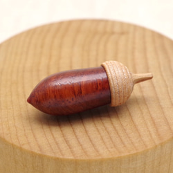 A-17 Padouk & Cherry wood - Wood carving acorn 第3張的照片