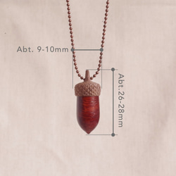 Wood Carving Acorn Pendant : Padouk & Walnut 第2張的照片