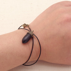 Wood Carving Acorn Bracelet : Ebony & JINDAI Ashwood 第1張的照片