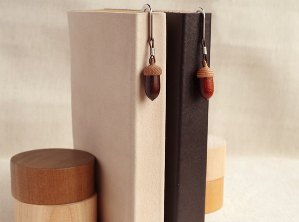 A Paired Set of Wooden Acorn Bookmarks | Best for gift! 第2張的照片