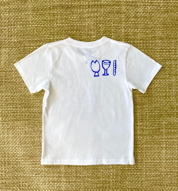 夏にぴったりロゴTシャツ【キッズ】HAVE A NICE WEEKENND!! (ホワイト×ブルー) 4枚目の画像