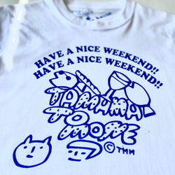 夏にぴったりロゴTシャツ【キッズ】HAVE A NICE WEEKENND!! (ホワイト×ブルー) 5枚目の画像