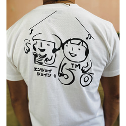 秋もお家で！猫DJ【ユニセックス】Tシャツ　ホワイト※現在庫sizeSS,S,L,XL各1枚(sizeMなし）即日発送。 5枚目の画像