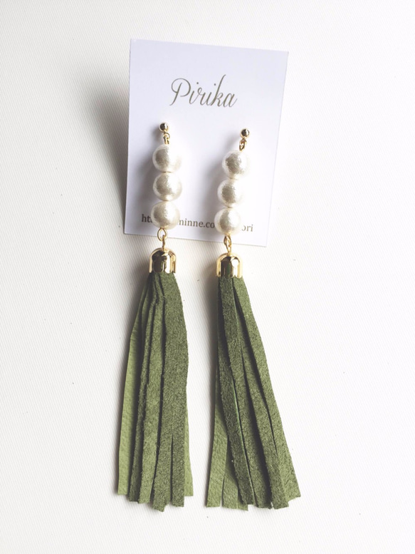 suede long tassel pierce ** 2枚目の画像