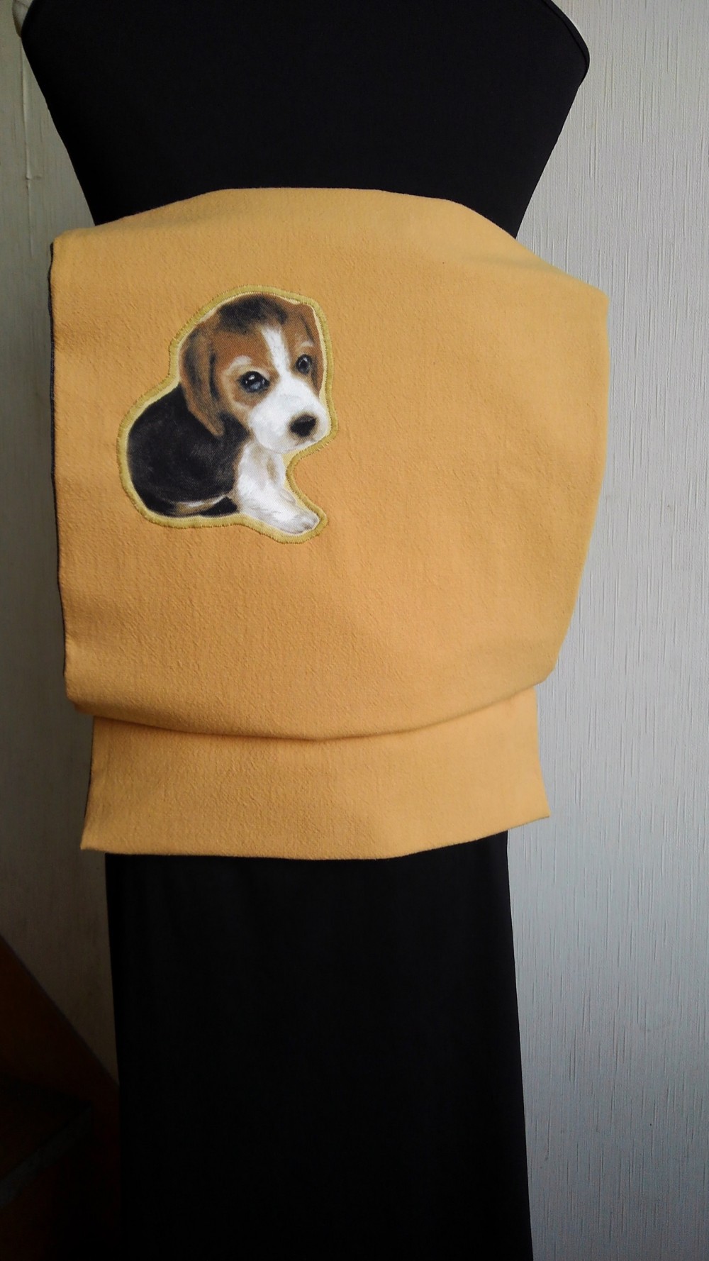 ビーグル＆チワワの作り帯★2部式軽装帯★木綿＆ウール新品生地使用