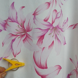 新作和洋＆男女兼用大判『羽織りマーガレット』ピンク・ユリの花★２ｗａｙ★春色新作 7枚目の画像