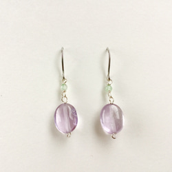 薰衣草紫水晶和翡翠耳環 第1張的照片