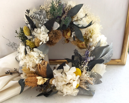 クリ　栗　栗の実　リース リース 松ぼっくり 雪 クリスマス Lサイズ Christmas Xmas Snowy