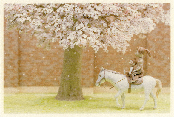 【82】選べるポストカード4枚セット『春の散歩道』 1枚目の画像