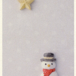 【89】選べるポストカード4枚セット『星と雪だるま』 1枚目の画像