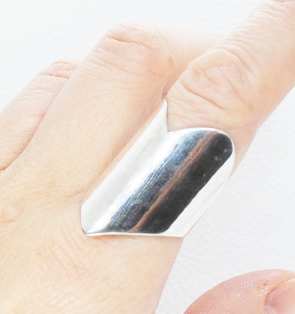 【受注生産】シルバー925・ハートカット・ぺたんこリング