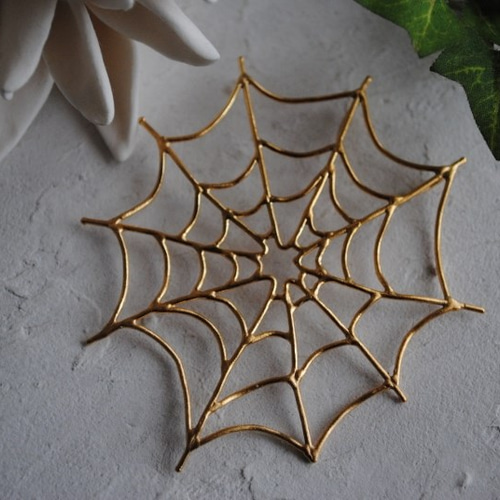 ゴールドスパイダーウェッブペンダント（蜘蛛の巣） ネックレス