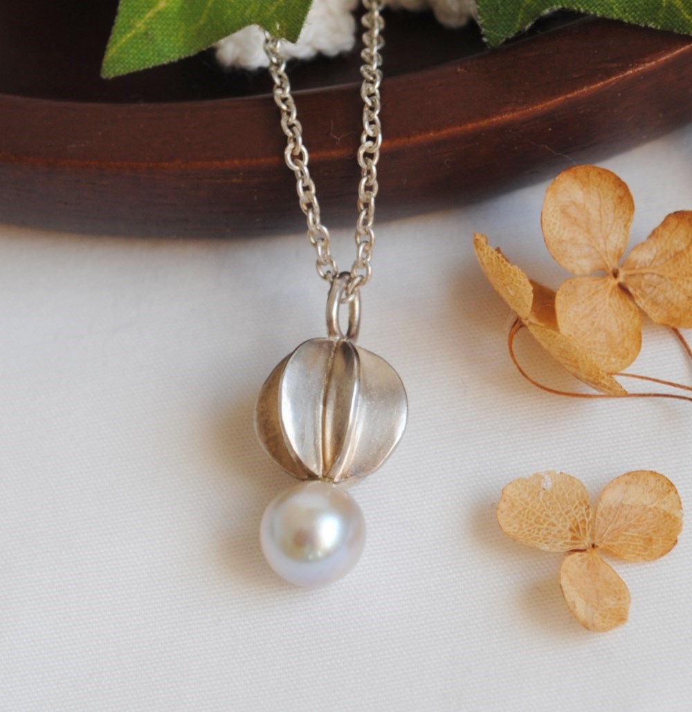 silver×アコヤ本真珠のペンダント＊redondo＊