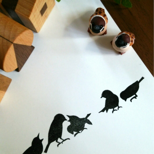 消しゴムはんこNo.403 鳥の群れ シルエット 消しゴムはんこNo.403 鳥の群れ シルエット