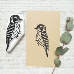 定形外送料無料】コゲラ/会えるとうれしい野鳥☆消しゴムはんこ はんこ