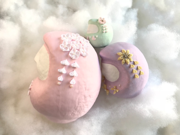 つまみ細工の姫だるま 3枚目の画像