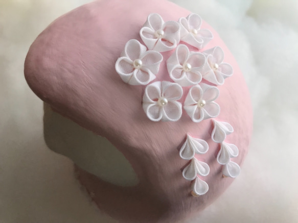 つまみ細工の姫だるま 4枚目の画像
